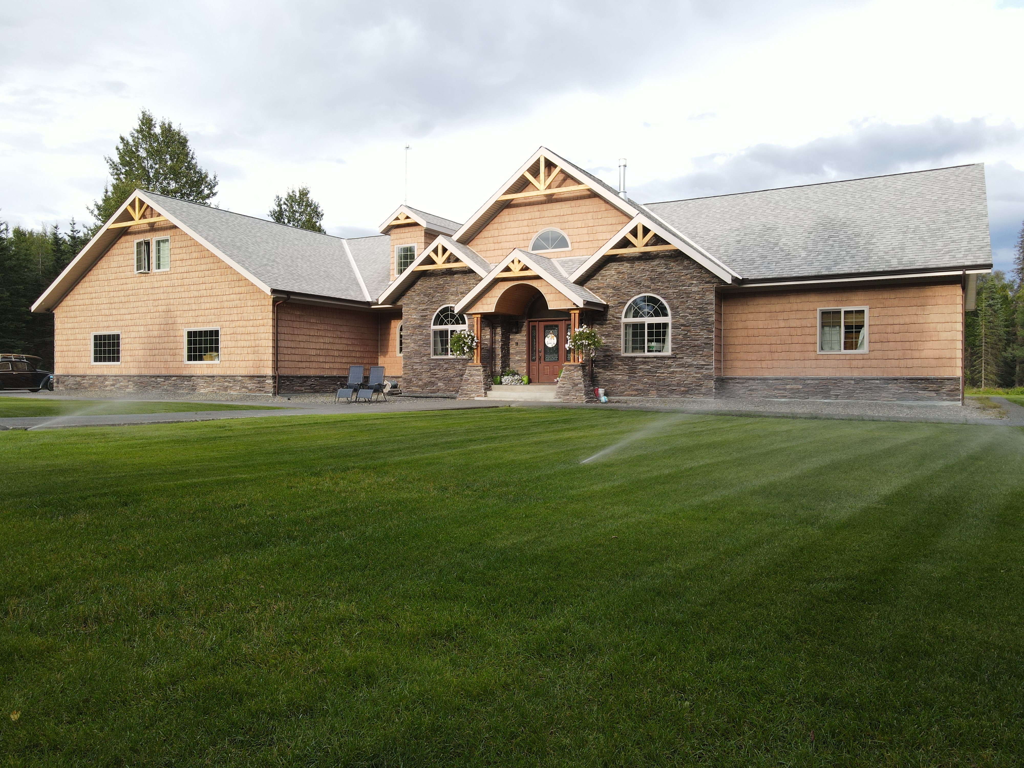 House with sprinklers